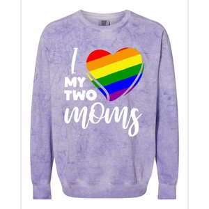 I Love My Two Moms Lesbian Lgbt Pride Funny Gift Colorblast Crewneck Sweatshirt