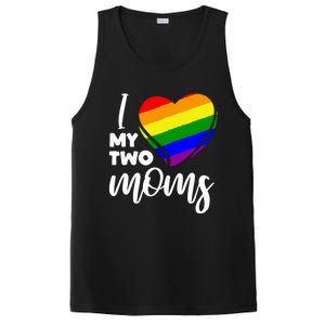 I Love My Two Moms Lesbian Lgbt Pride Funny Gift PosiCharge Competitor Tank