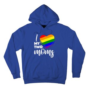 I Love My Two Moms Lesbian Lgbt Pride Funny Gift Hoodie