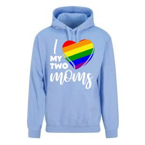 I Love My Two Moms Lesbian Lgbt Pride Funny Gift Unisex Surf Hoodie