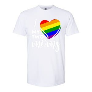 I Love My Two Moms Lesbian Lgbt Pride Funny Gift Softstyle CVC T-Shirt