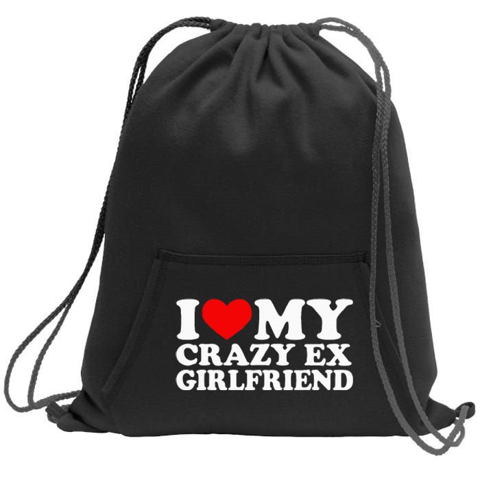 I Love My Crazy Ex Girlfriend I Heart My Crazy Ex Gf Sweatshirt Cinch Pack Bag