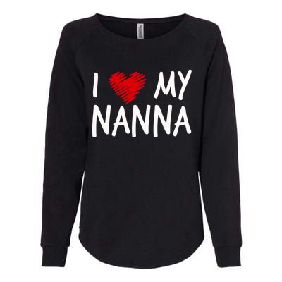 I Love My Nanna Valentines Outfit Matching Nana Family Gift Womens California Wash Sweatshirt