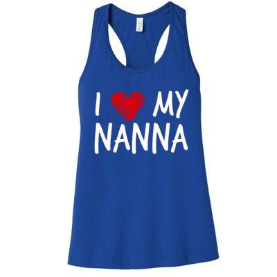 I Love My Nanna Valentines Outfit Matching Nana Family Gift Women's Racerback Tank