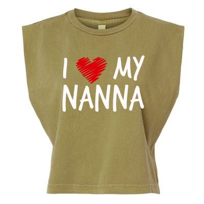 I Love My Nanna Valentines Outfit Matching Nana Family Gift Garment-Dyed Women's Muscle Tee