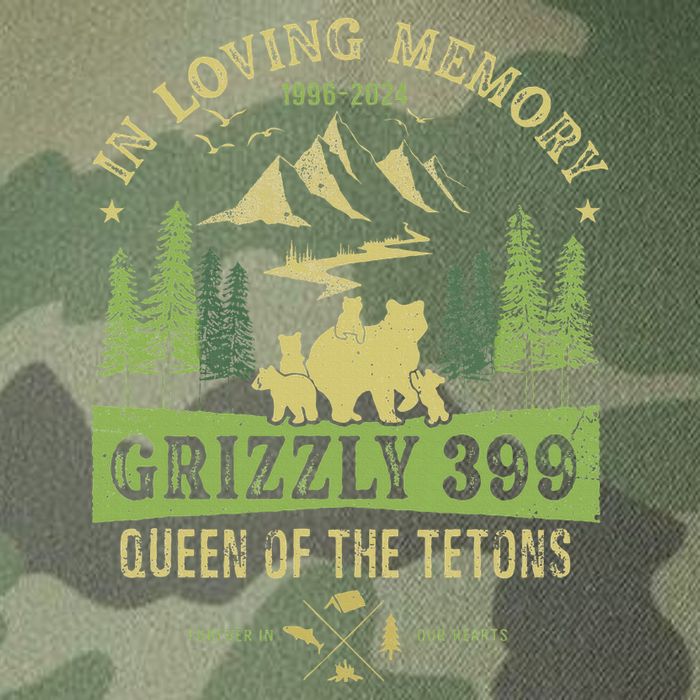 In Loving Memory Grizzly 399 Queen Of Tetons National Park Legacy Tie Dye Trucker Hat