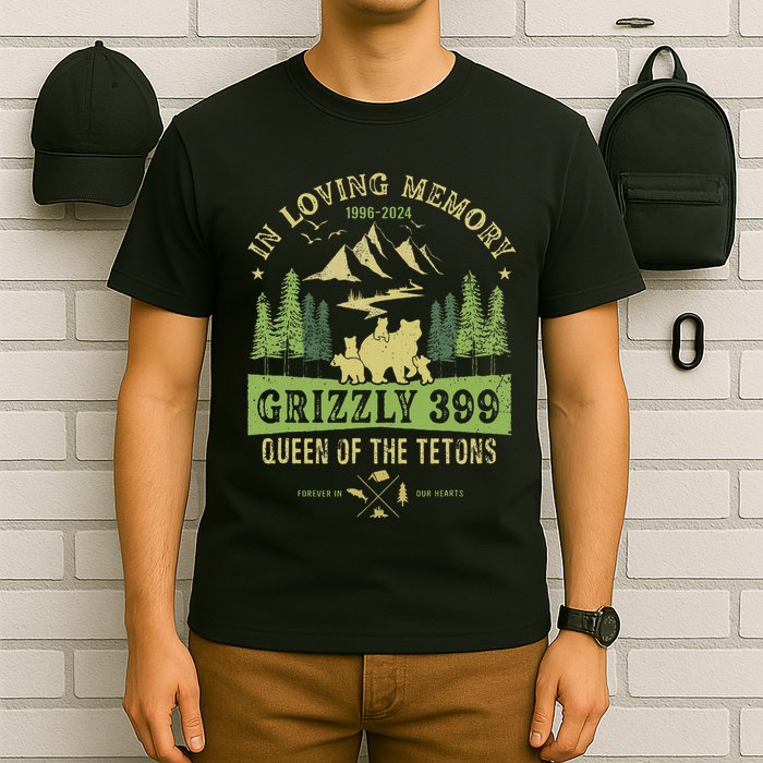 In Loving Memory Grizzly 399 Queen Of Tetons National Park T-Shirt