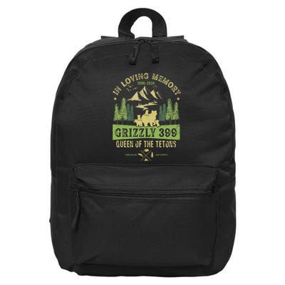 In Loving Memory Grizzly 399 Queen Of Tetons National Park 16 in Basic Backpack