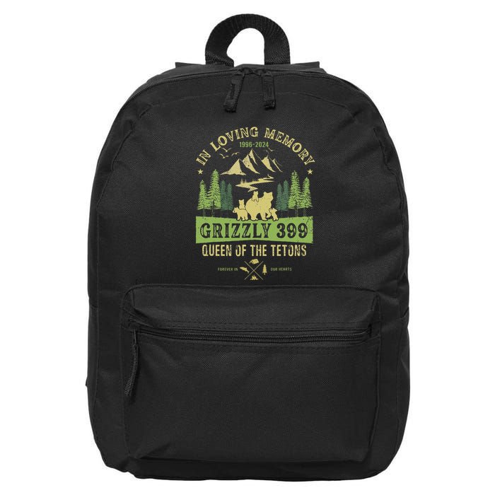 In Loving Memory Grizzly 399 Queen Of Tetons National Park 16 in Basic Backpack