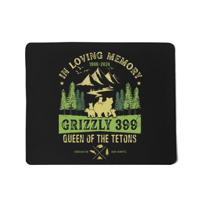 In Loving Memory Grizzly 399 Queen Of Tetons National Park Mousepad