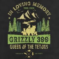 In Loving Memory Grizzly 399 Queen Of Tetons National Park Large Microfiber Waffle Golf Towel