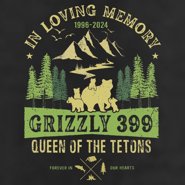 In Loving Memory Grizzly 399 Queen Of Tetons National Park Large Microfiber Waffle Golf Towel