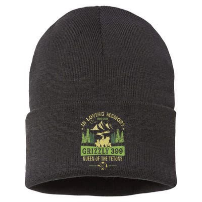 In Loving Memory Grizzly 399 Queen Of Tetons National Park Sustainable Knit Beanie
