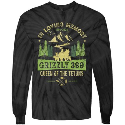 In Loving Memory Grizzly 399 Queen Of Tetons National Park Tie-Dye Long Sleeve Shirt