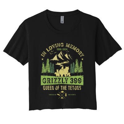 In Loving Memory Grizzly 399 Queen Of Tetons National Park Crop Top