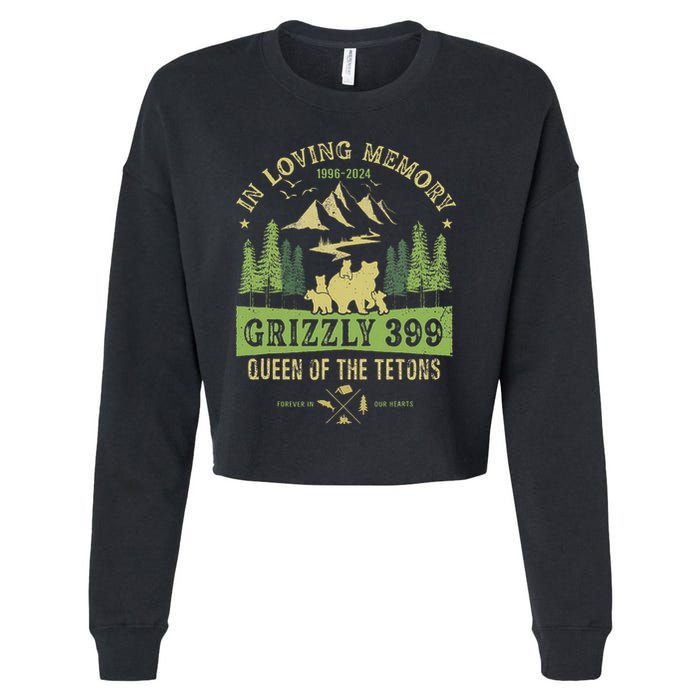In Loving Memory Grizzly 399 Queen Of Tetons National Park Cropped Pullover Crew