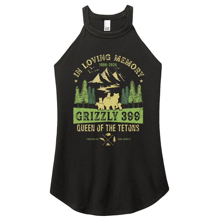 In Loving Memory Grizzly 399 Queen Of Tetons National Park Women's Perfect Tri Rocker Tank