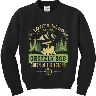 In Loving Memory Grizzly 399 Queen Of Tetons National Park Kids Sweatshirt