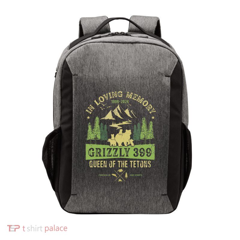 In Loving Memory Grizzly 399 Queen Of Tetons National Park Vector Backpack