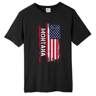 I Love Montana Usa Flag Montana Gift Black Small Tall Fusion ChromaSoft Performance T-Shirt