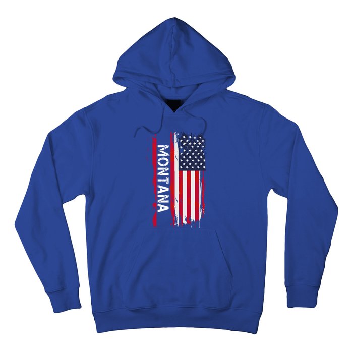 I Love Montana Usa Flag Montana Gift Black Small Hoodie