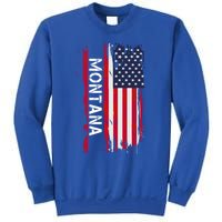 I Love Montana Usa Flag Montana Gift Black Small Sweatshirt