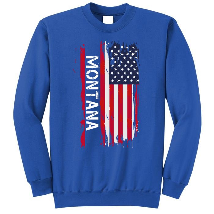 I Love Montana Usa Flag Montana Gift Black Small Sweatshirt