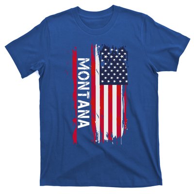 I Love Montana Usa Flag Montana Gift Black Small T-Shirt