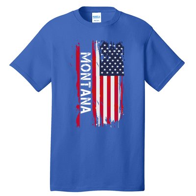 I Love Montana Usa Flag Montana Gift Black Small Tall T-Shirt