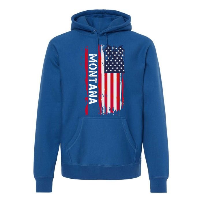 I Love Montana Usa Flag Montana Gift Black Small Premium Hoodie