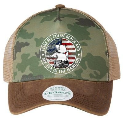I Like My Coffee Black And My Tea In The Harbor Us History Legacy Tie Dye Trucker Hat