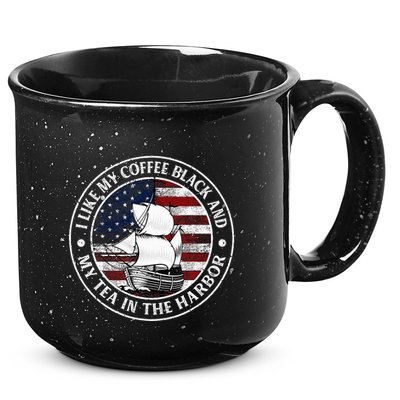 I Like My Coffee Black And My Tea In The Harbor Us History 15oz Campfire Ceramic Mug
