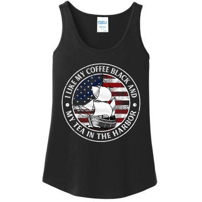 I Like My Coffee Black And My Tea In The Harbor Us History Ladies Essential Tank