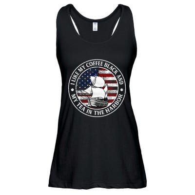 I Like My Coffee Black And My Tea In The Harbor Us History Ladies Essential Flowy Tank
