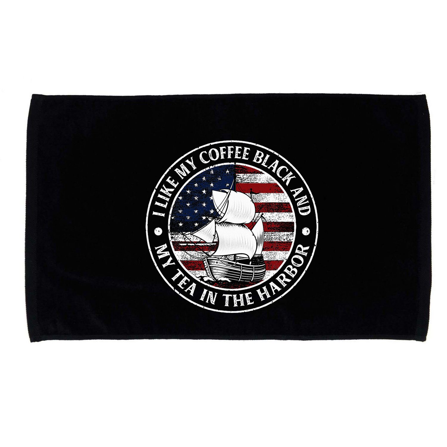 I Like My Coffee Black And My Tea In The Harbor Us History Microfiber Hand Towel