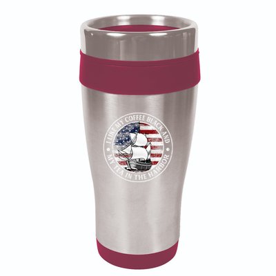 I Like My Coffee Black And My Tea In The Harbor Us History 16oz Travel Tumbler