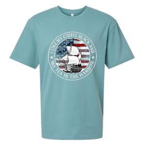 I Like My Coffee Black And My Tea In The Harbor Us History Sueded Cloud Jersey T-Shirt