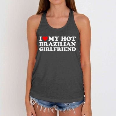 I Love My Hot Brazilian Girlfriend Women's Knotted Racerback Tank