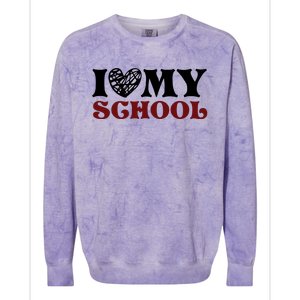 I Love My School Funny Valentine's Day Colorblast Crewneck Sweatshirt