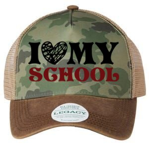 I Love My School Funny Valentine's Day Legacy Tie Dye Trucker Hat