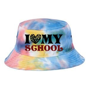 I Love My School Funny Valentine's Day Tie Dye Newport Bucket Hat