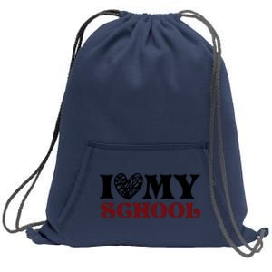 I Love My School Funny Valentine's Day Sweatshirt Cinch Pack Bag