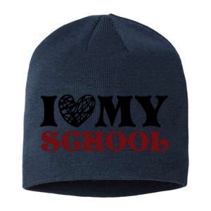 I Love My School Funny Valentine's Day Sustainable Beanie