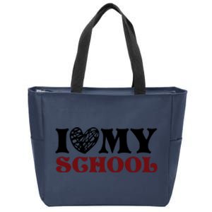 I Love My School Funny Valentine's Day Zip Tote Bag