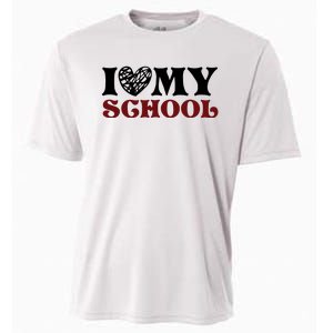 I Love My School Funny Valentine's Day Cooling Performance Crew T-Shirt