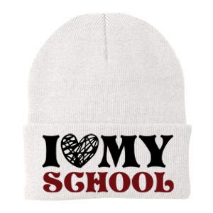 I Love My School Funny Valentine's Day Knit Cap Winter Beanie