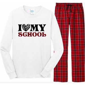 I Love My School Funny Valentine's Day Long Sleeve Pajama Set