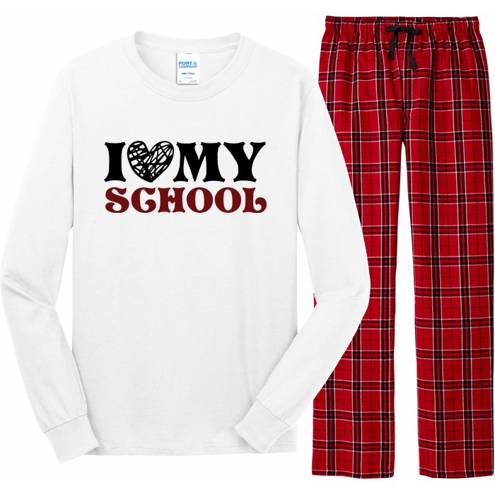 I Love My School Funny Valentine's Day Long Sleeve Pajama Set