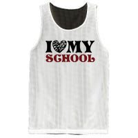 I Love My School Funny Valentine's Day Mesh Reversible Basketball Jersey Tank