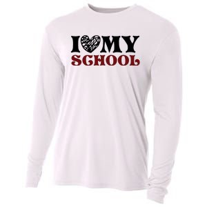 I Love My School Funny Valentine's Day Cooling Performance Long Sleeve Crew